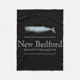 New Bedford Machusetts Vintage Whale Design Fleece Blanket