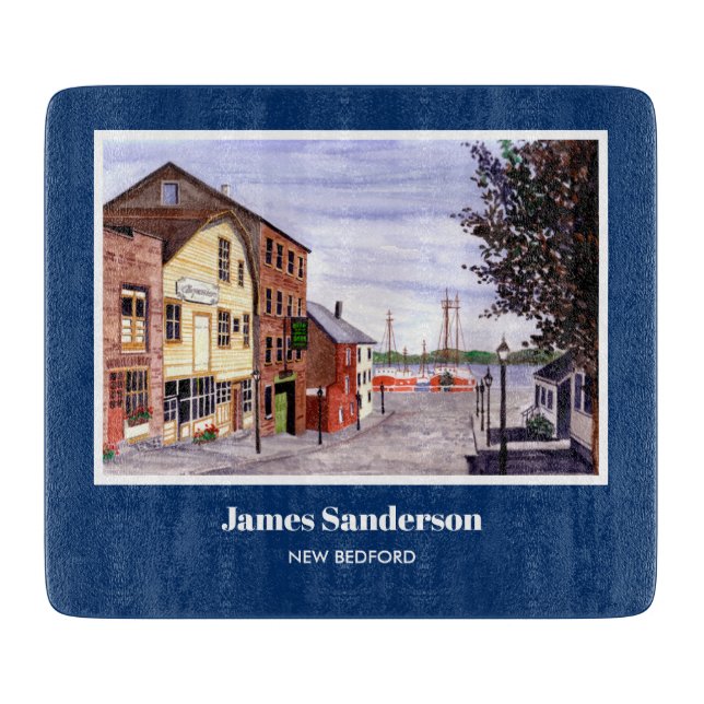 New Bedford Massachusetts New England Painting Cutting Board (Front)
