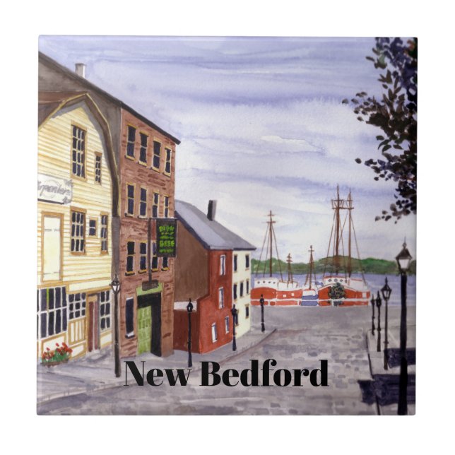 New Bedford Massachusetts New England Painting Tile (Front)