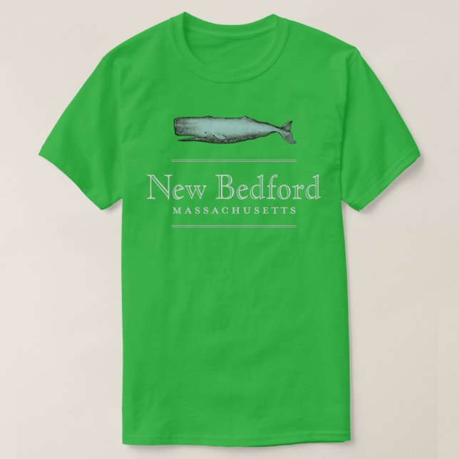 New Bedford Massachusetts Vintage Whale Design T-Shirt (Design Front)