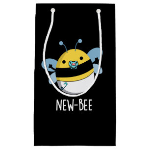 New Bee Funny Newbie Bug Pun Dark BG Small Gift Bag