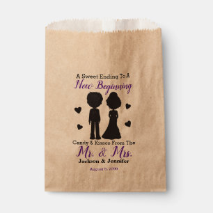 New Beginning Candy Kisses Mr Mrs Custom Wedding Favour Bags
