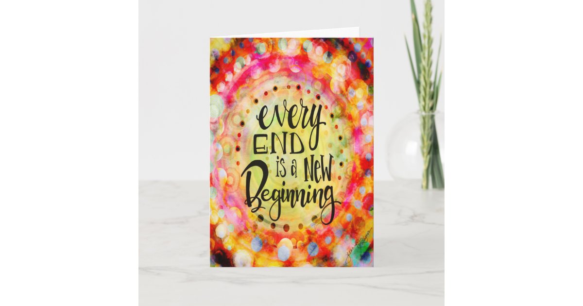 ‘New Beginning’ Inspirational Pretty Card | Zazzle