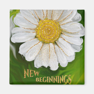 New Beginnings - Daisy flower power Magnet