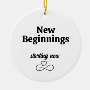 New Beginnings, Divorce Gifts for Her Holiday Xmas Ceramic Tree Decoration