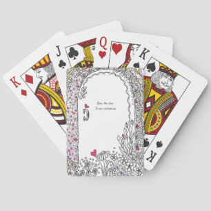 ​New Beginnings: Whimsical Floral Garden Door Playing Cards