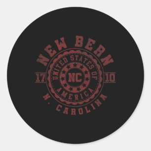 New Bern Nc North Carolina Vintage City Apparels Classic Round Sticker