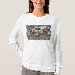 New Bern, North Carolina - Large Letter Scenes T-Shirt