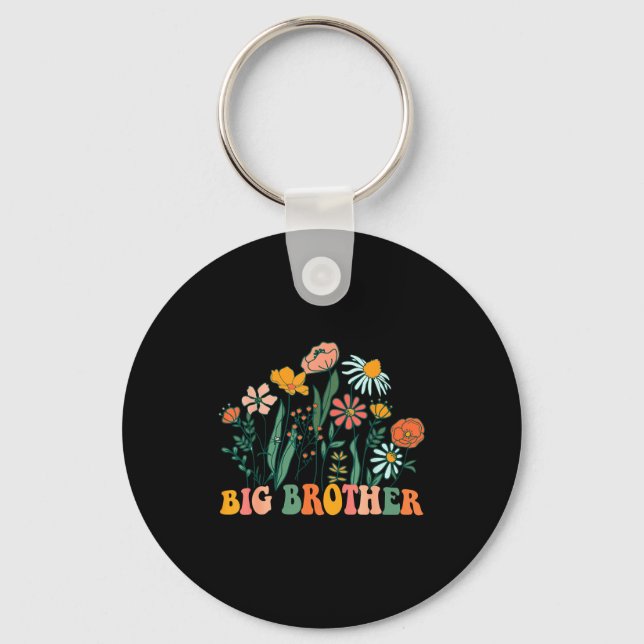 New Big Brother Wildflower First Birthday &amp; Ba Key Ring (Front)