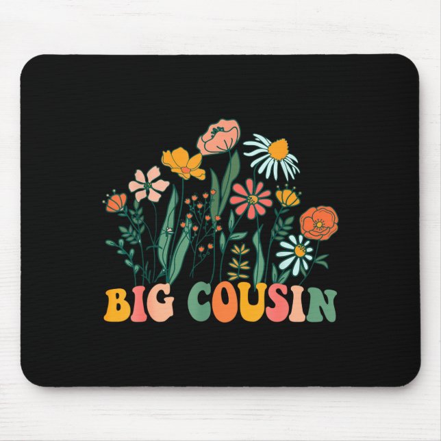 New Big Cousin Wildflower First Birthday &amp; Bab Mouse Mat (Front)