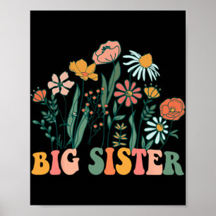 New Big Sister Wildflower First Birthday &amp; Bab Poster