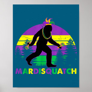 New Bigfoot Mardi Gras Sasquatch Orleans Poster