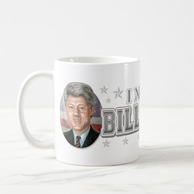 New Bill Clinton Caricature Portrait Coffee Mug (Left)