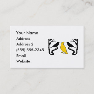 New Birds Silhouette Black Yellow Business Cards