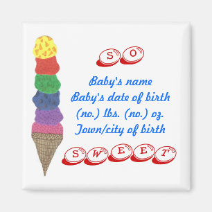 New birth announcement -- keepsake magnet