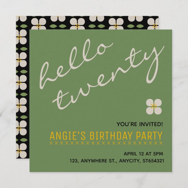 New Birthday Party Invitation | Custom Card (Front/Back)