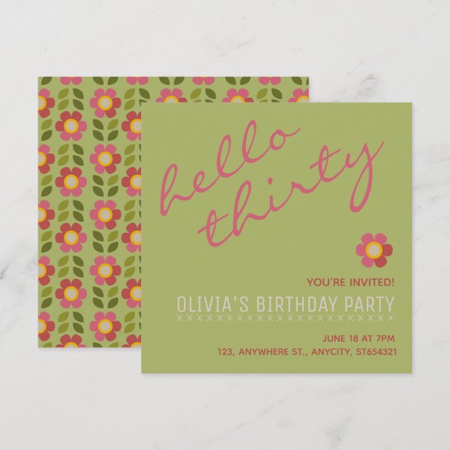 New Birthday Party Invitation | Custom Card (Front/Back)