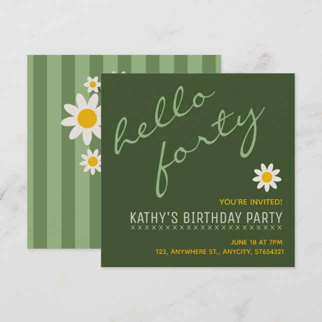 New Birthday Party Invitation | Custom Card (Front/Back)