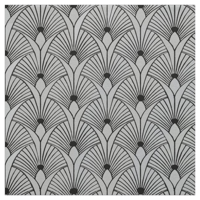 New Black and Grey Fan Style Fabric (Swatch)