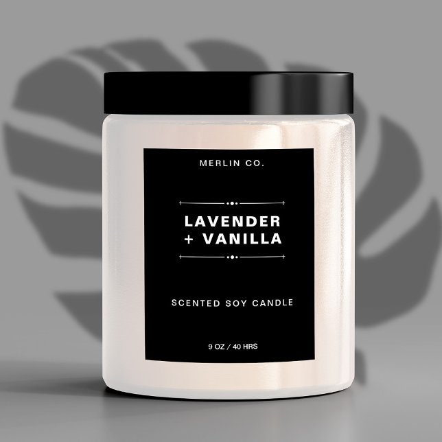 New Black Modern Candle Product Label Sticker (Creator Uploaded)
