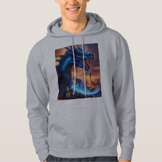 New Blue Dragon Design Hoodie For Mens