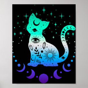 New Blue Gay Male Mlm Pride Flag, Astrology Cat Poster