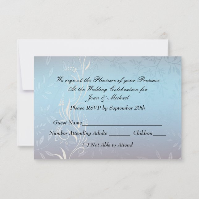 New Blue Wedding RSVP (Front)