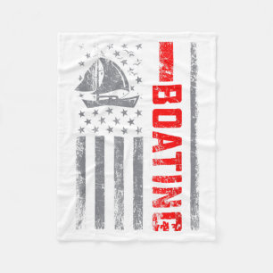 New Boat Owner Boating American US Flag Fleece Blanket