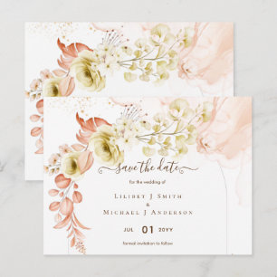 NEW! Boho Floral Wedding Save Dates Postcard
