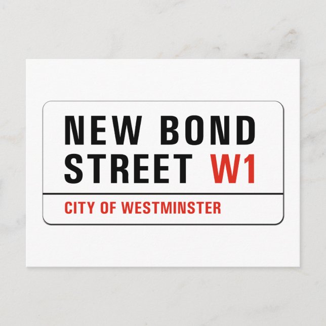 New Bond Street, London Street Sign Postcard (Front)