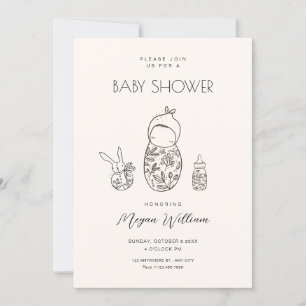 New born baby art  invitation