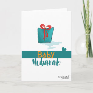 New Born Baby Boy in a Gift Box Card