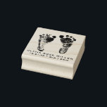 New Born Baby Custom Footprint Rubber Stamp<br><div class="desc">Capture the joy of your newborn's arrival with a custom baby footprint rubber stamp made from wood. Personalise it with their name, birth date, and weight. A precious keepsake to cherish forever. Adorable, unique, and custom made for your special occasion. Visit my shop for more stamp memories made with love!"...</div>