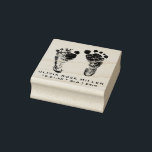 New Born Baby Custom Footprint Rubber Stamp<br><div class="desc">Capture the joy of your newborn's arrival with a custom baby footprint rubber stamp made from wood. Personalise it with their name, birth date, and weight. A precious keepsake to cherish forever. Adorable, unique, and custom made for your special occasion. Visit my shop for more stamp memories made with love!"...</div>