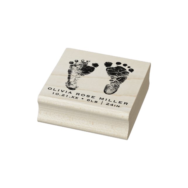 New Born Baby Custom Footprint Rubber Stamp (Stamp)