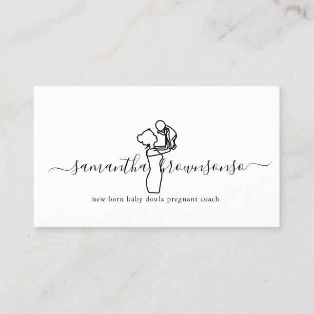 New born baby doula pregnant coach business card (Front)