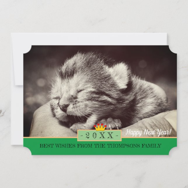New Born Kitten & Happy New Year! Card /Cats (Front)