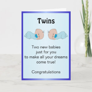 New Born Twin Boys Customised Card