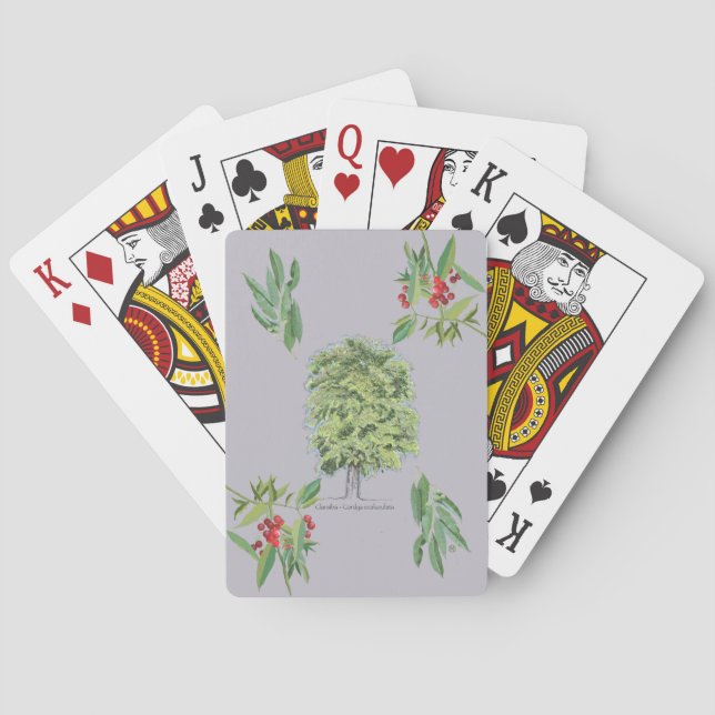 New botanical illustration tree Claraiba lilac Playing Cards (Back)