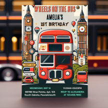 New Boy Cute Girl Tour City Party Bus 1st Birthday