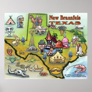 New Braunfels TEXAS Map Poster