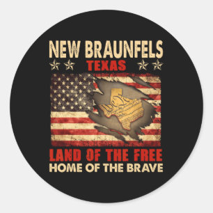 New Braunfels Texas Usa Flag 4th Of July Classic Round Sticker