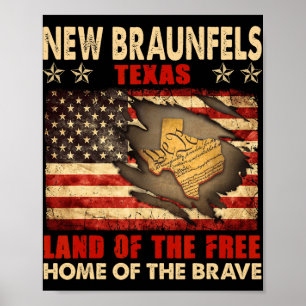 New Braunfels Texas Usa Flag 4th Of July  Poster