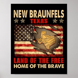 New Braunfels Texas Usa Flag 4th Of July Poster