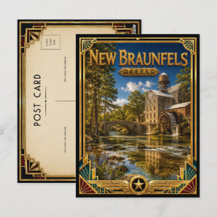 New Braunfels Texas Vintage Art Deco Golden Age Postcard
