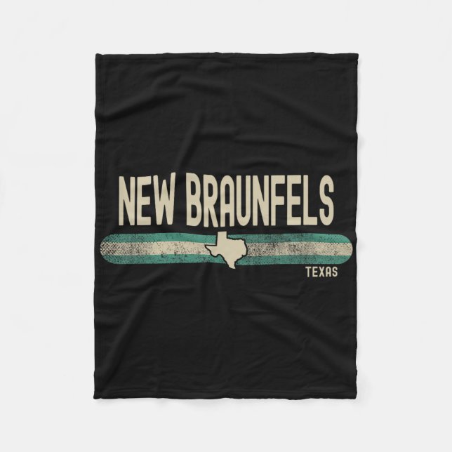 New Braunfels Tx Texas Travel &amp; 80s Style  Fleece Blanket (Front)