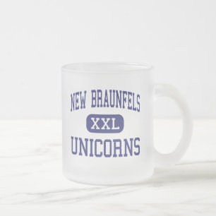 New Braunfels - Unicorns - High - New Braunfels Frosted Glass Coffee Mug