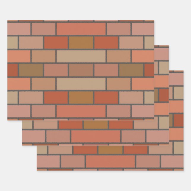 New Brick Wall Design Pattern  Wrapping Paper Sheet (Set)