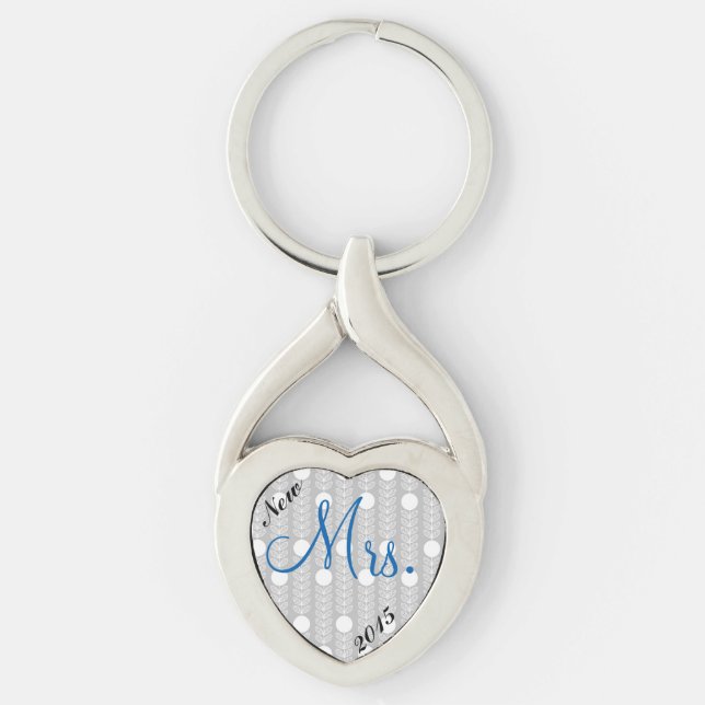 New Brides "Mrs" Heart Keychain (Front)