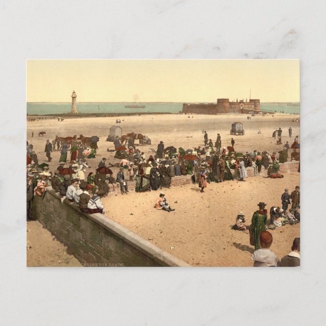 New Brighton Beach, Liverpool, Merseyside, England Postcard (Front)